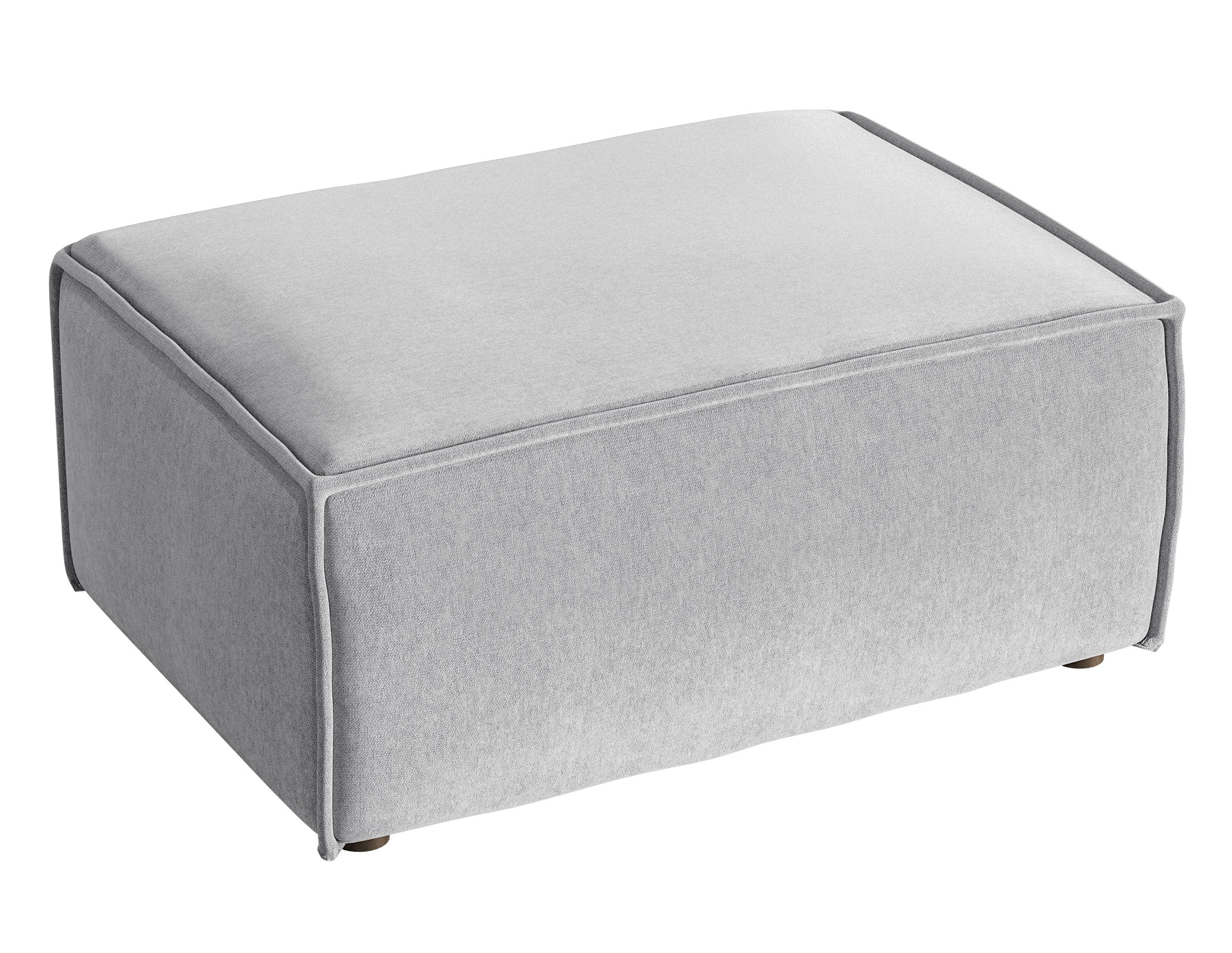 Pufa Copertino 65x90 cm jasnoszara welur hydrofobowy