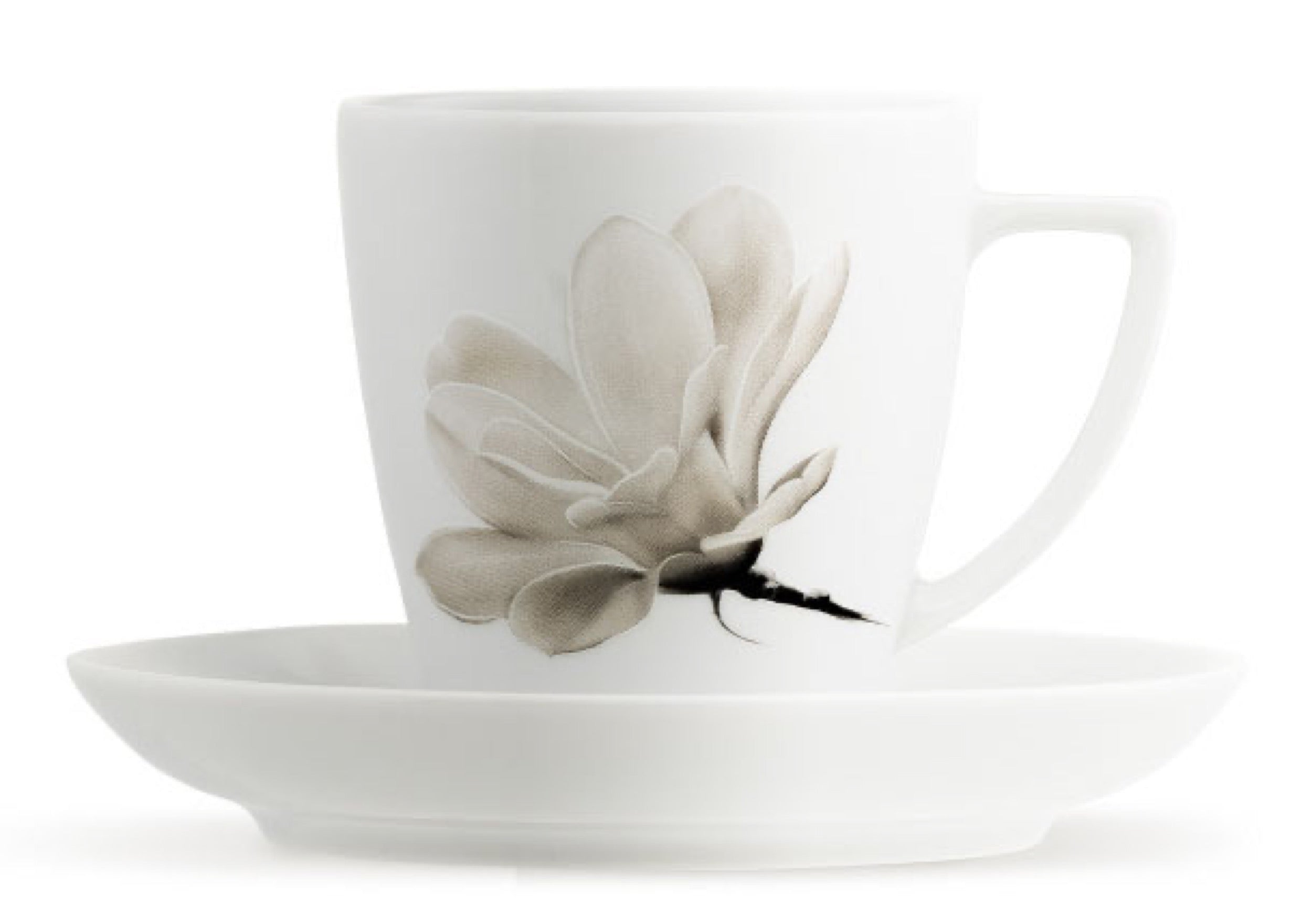 Filiżanka porcelanowa ze spodkiem Magnolia 200 ml biała