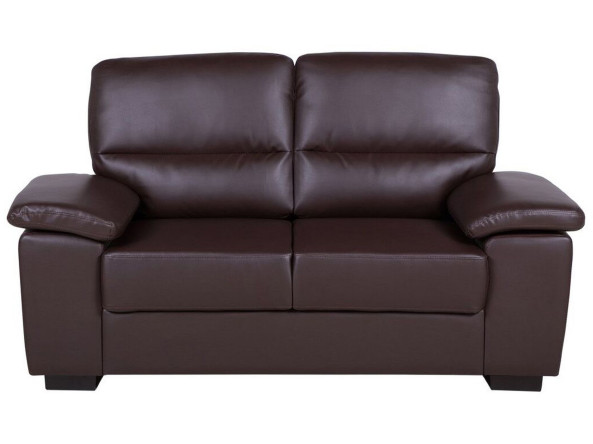 Sofa kanapa dwuosobowa ekoskóra brązowa