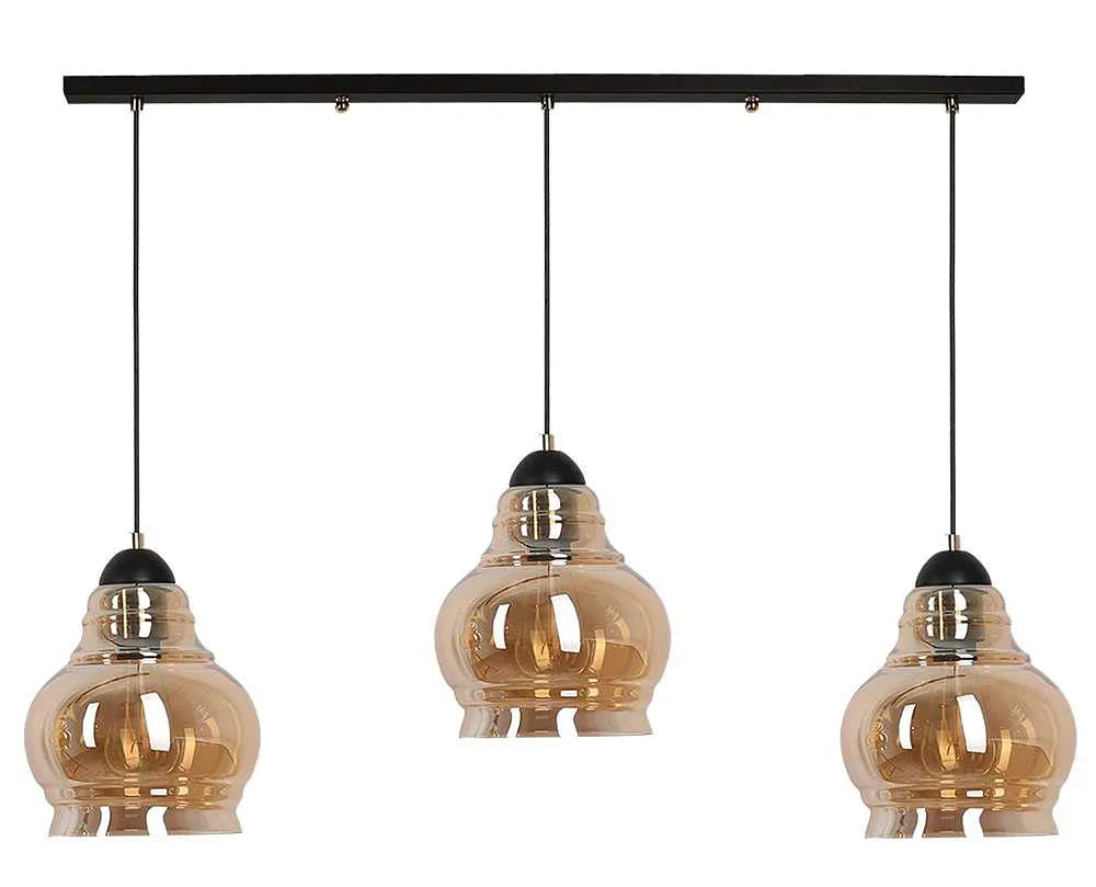 Bursztynowa lampa wisząca nad stół do salonu S647-Triva | Edinos.pl
