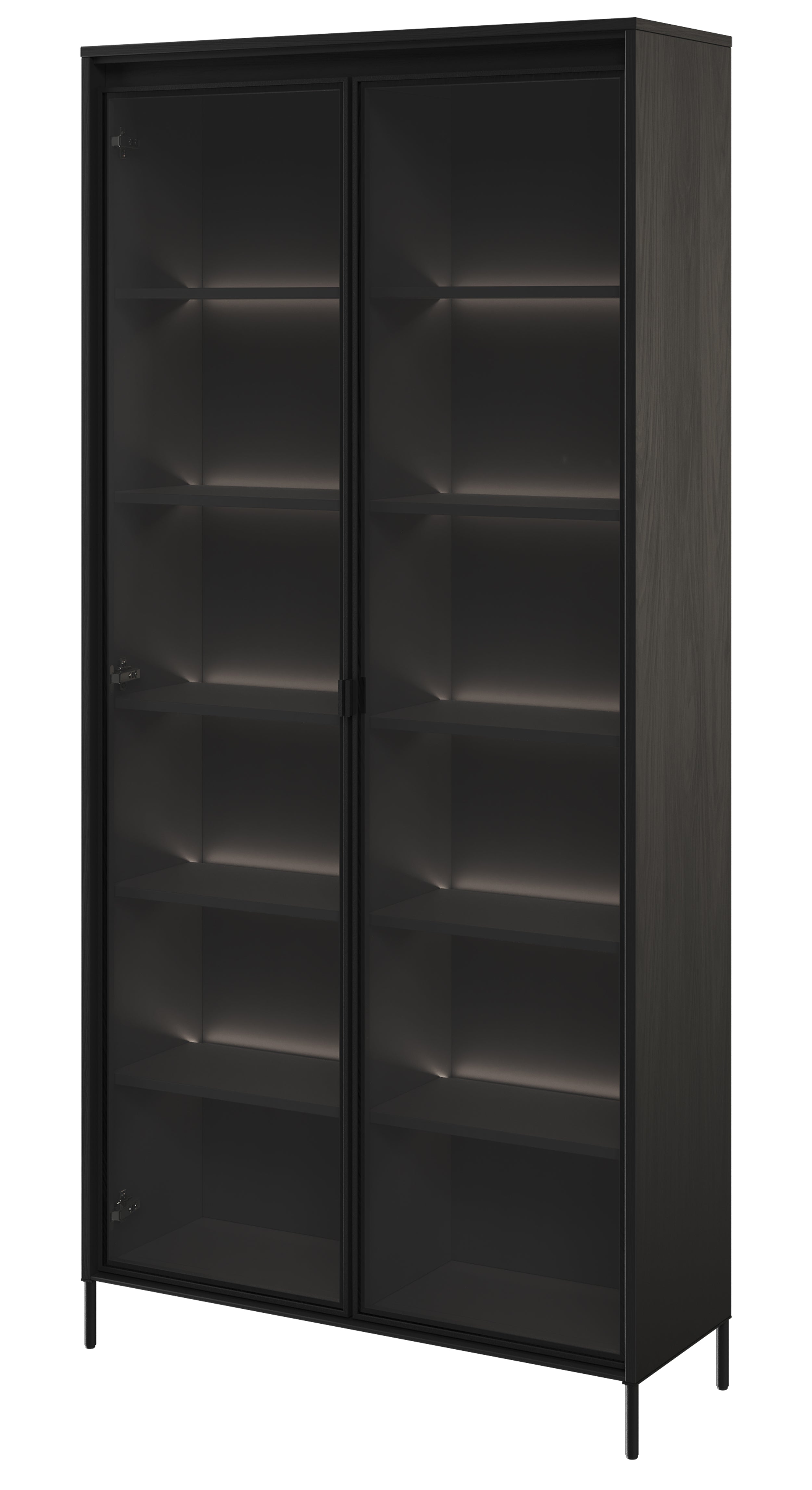 Witryna dwudrzwiowa Trend 92 cm z LED Czarna