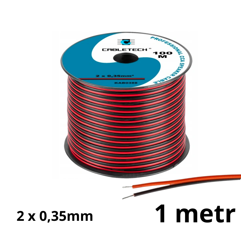 Przewód Do Taśm Led Dwużyłowy 2X0,35Mm -1 Metr