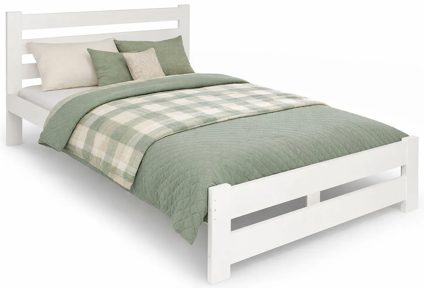 Białe drewniane sosnowe łóżko 140x200 Lids 3X | Edinos.pl