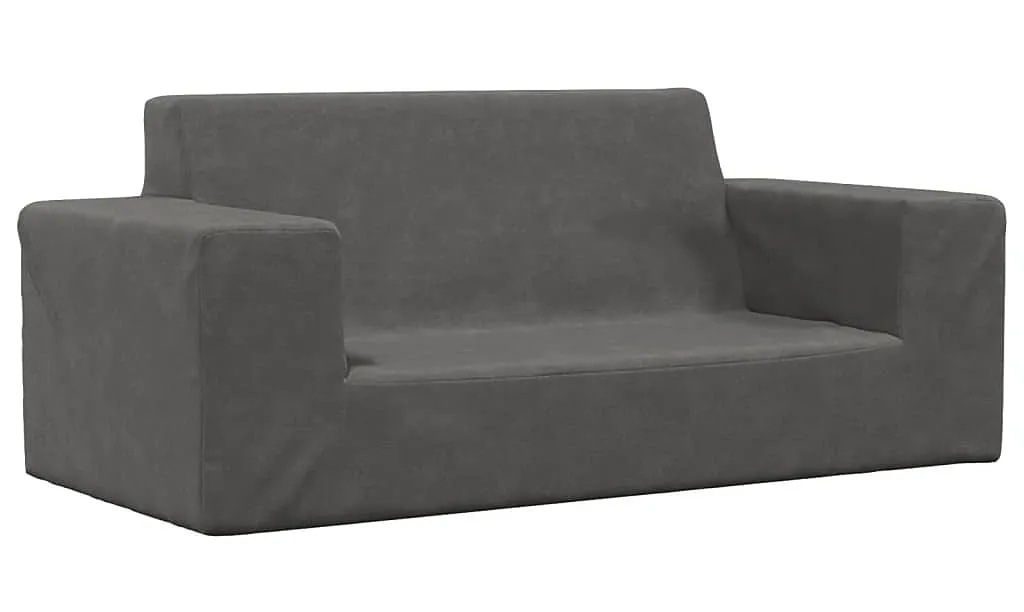 Miękka sofa dziecięca z pianki antracyt Felina 3X | Edinos.pl