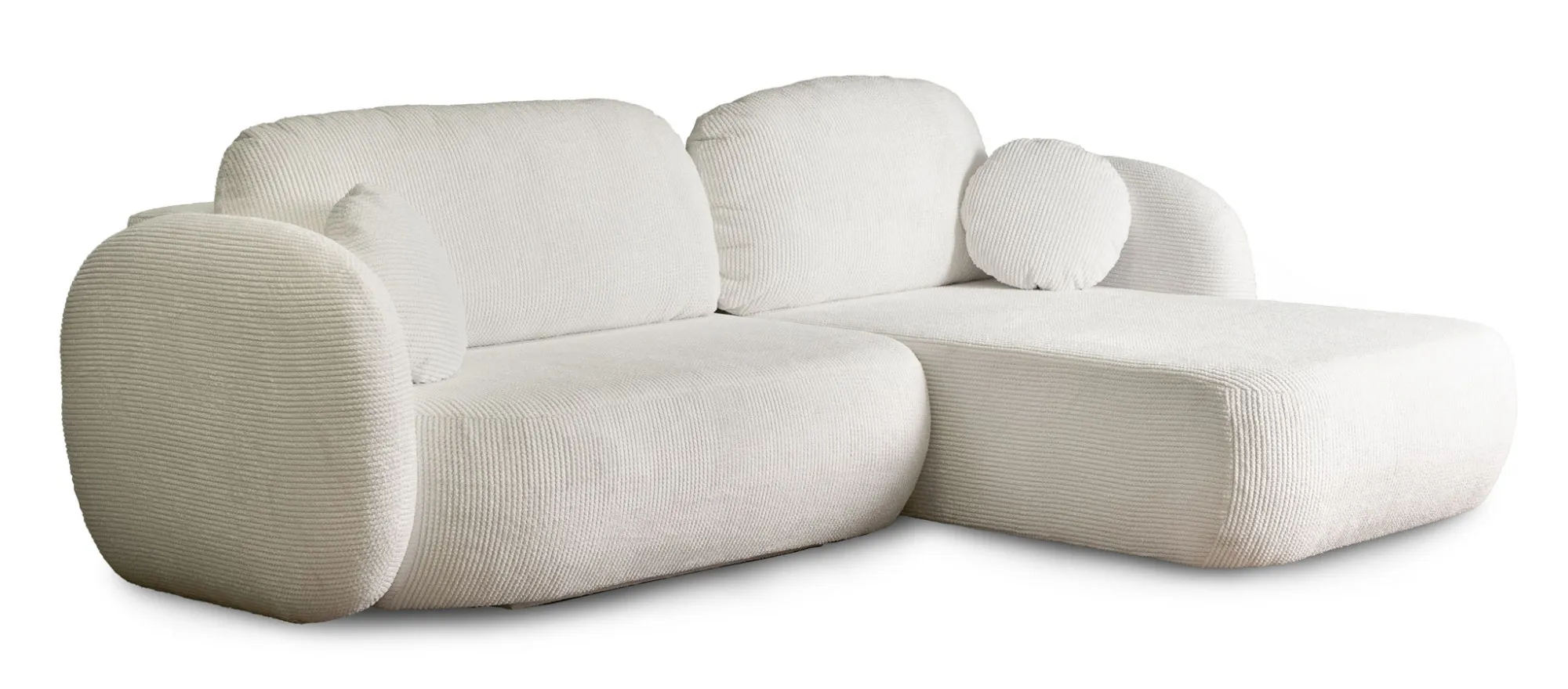 Kremowa nowoczesna sofa narożna rozkładana Agra 3X | Edinos.pl