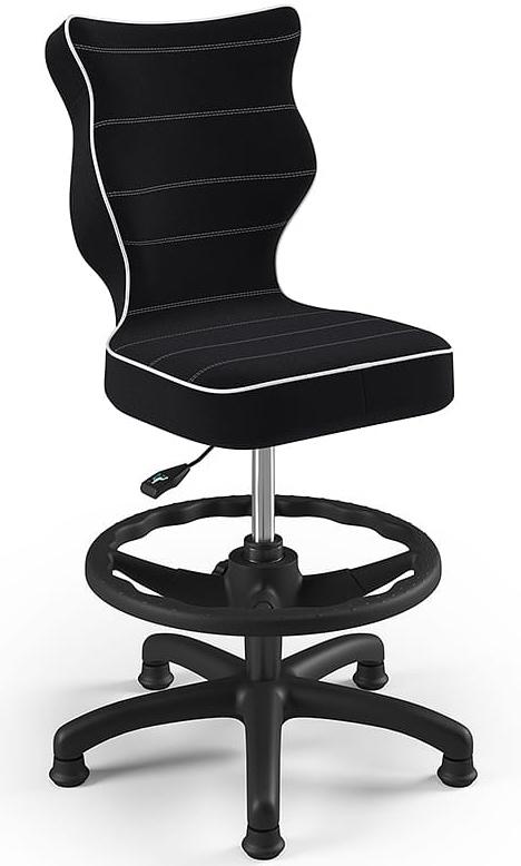 Krzesło dziecięce do biurka Petit Black z podnóżkiem rozmiar 3 (119-142 cm)