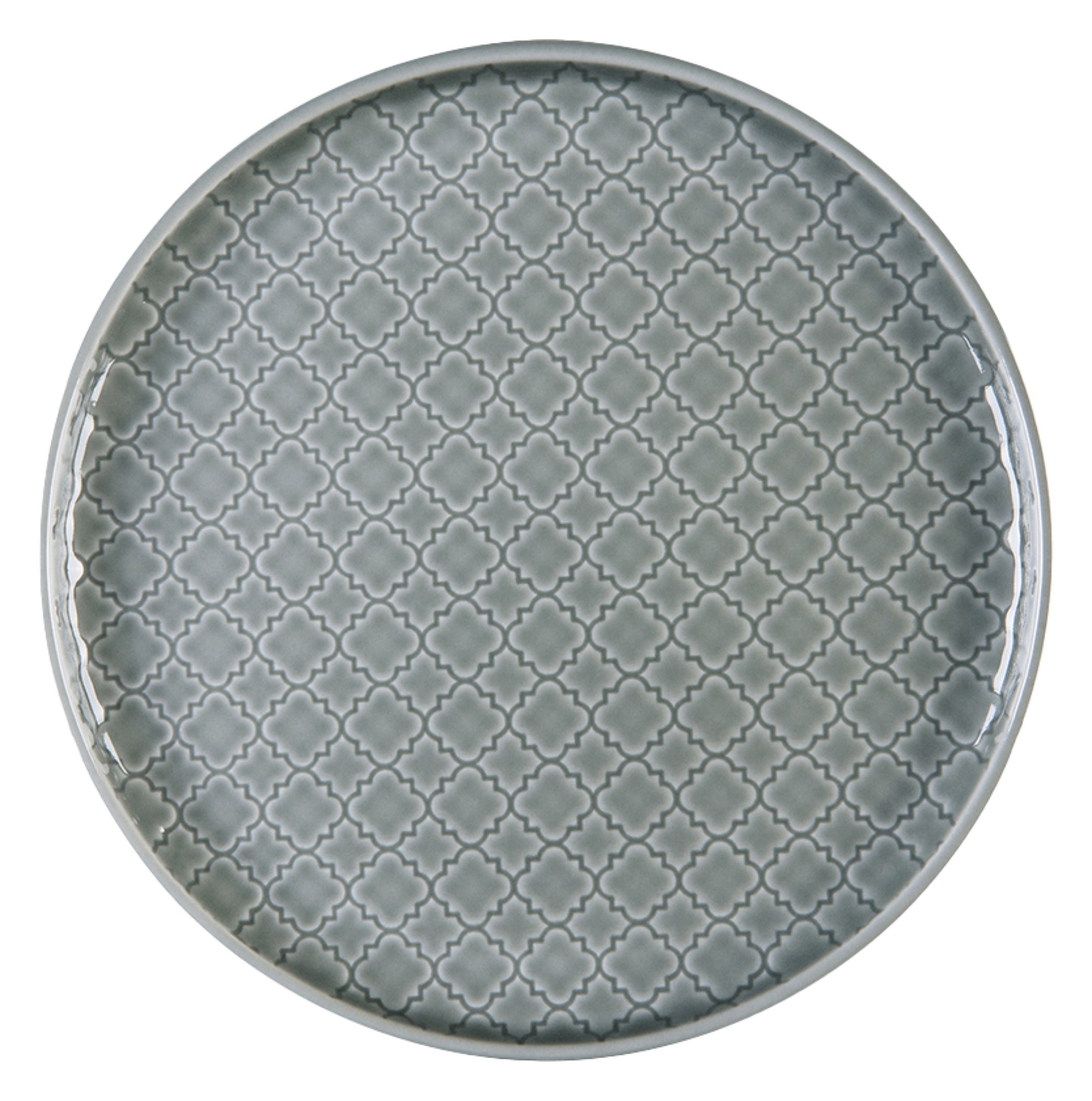 Talerz płytki porcelanowy Marrakesz 20 cm szary