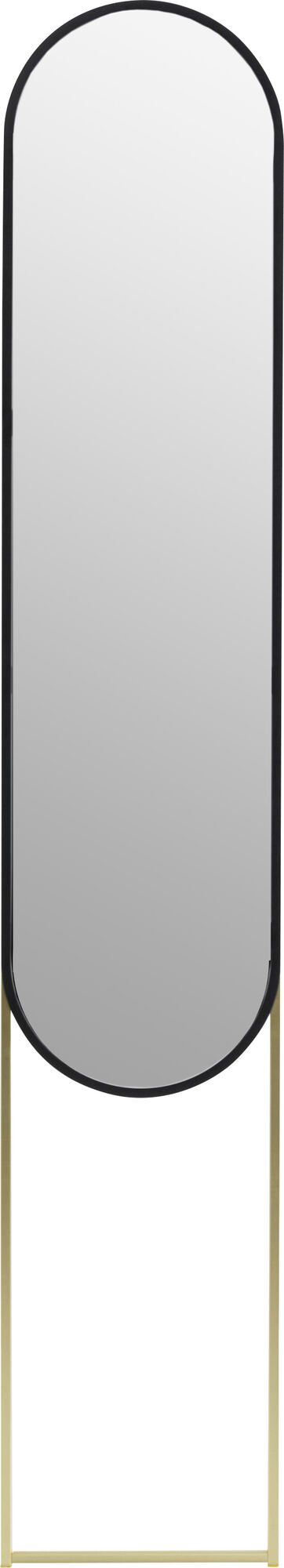 Lustro wiszące owalne rama czarno-złota 32x175 cm