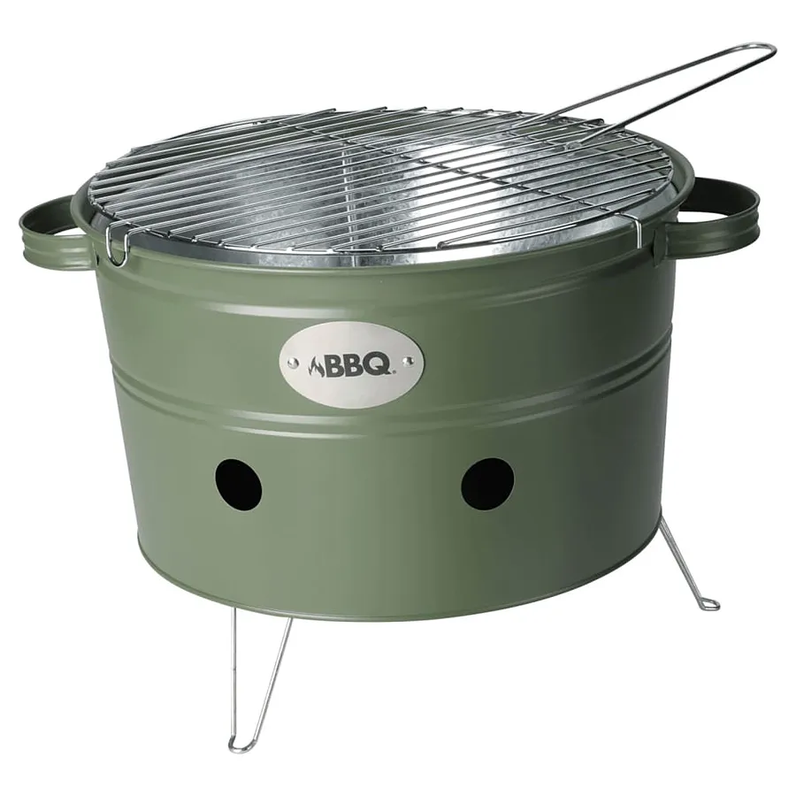 Okrągły przenośny grill kolor zielony Zilmis | Edinos.pl