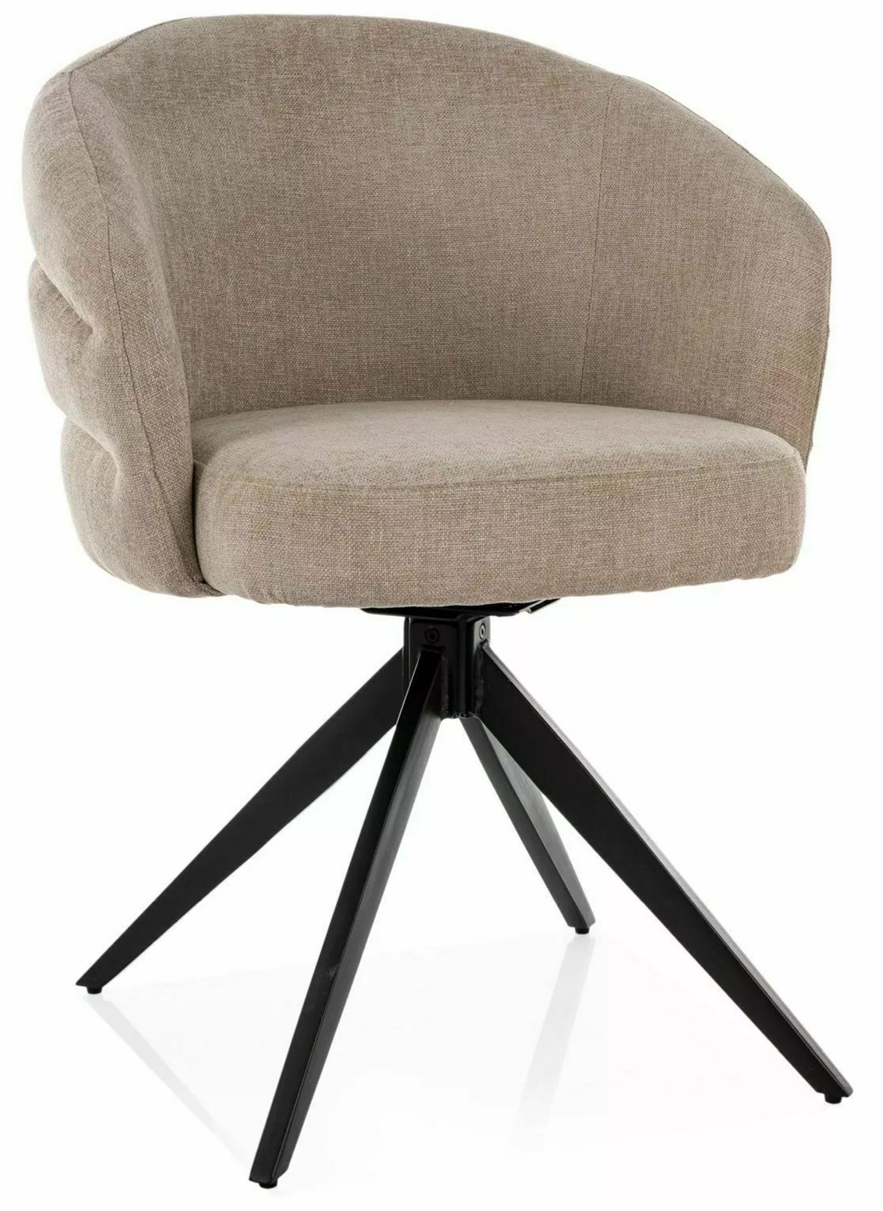 Krzesło do jadalni tapicerowane Ores obrotowe beżowe