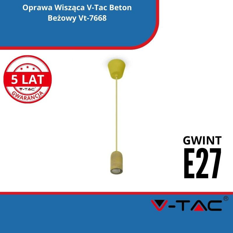 Oprawa Wisząca V-Tac Beton Beżowy Vt-7668