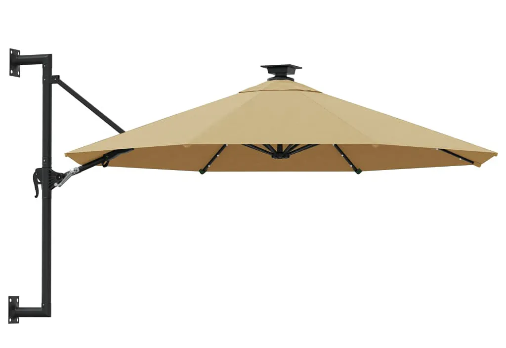 Okrągły parasol na taras lub patio z LED Waren | Edinos.pl
