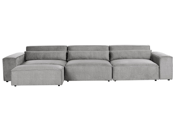 Sofa modułowa 3-osobowa z otomaną szara