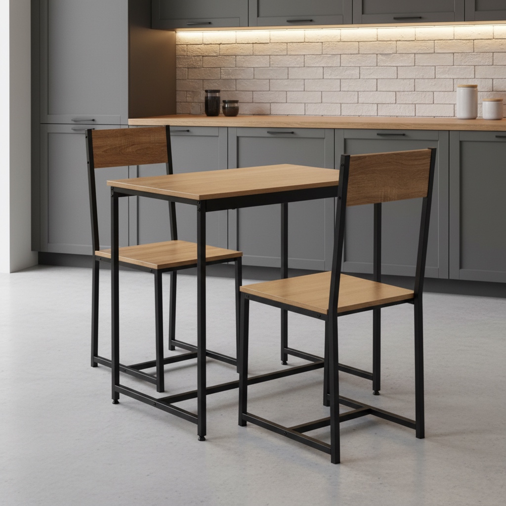 Zestaw do jadalni Ramon - stół z 2 krzesłami w stylu loft