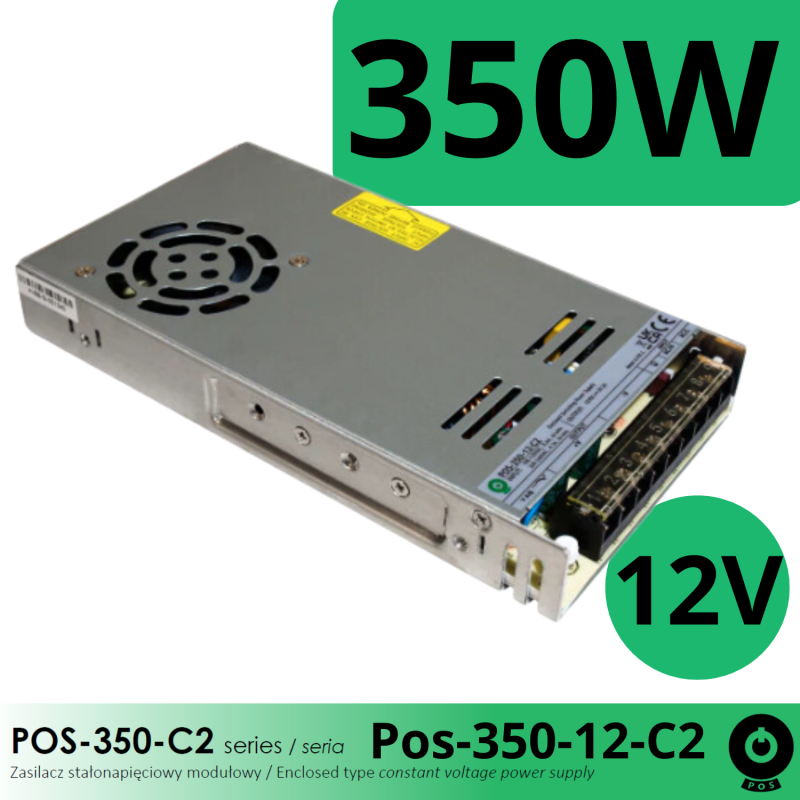 POS-350-12-C2 – Wydajny zasilacz 12V o mocy 350W do profesjonalnych zastosowań