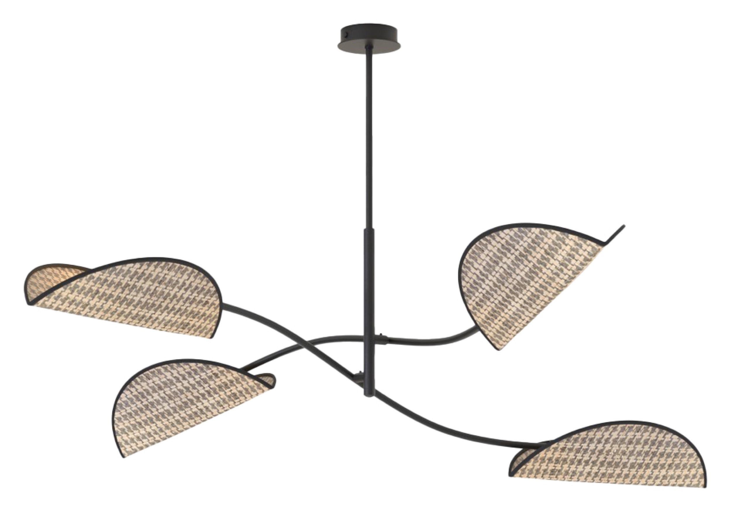 Lampa sufitowa Lotus x4 czarno-brązowa