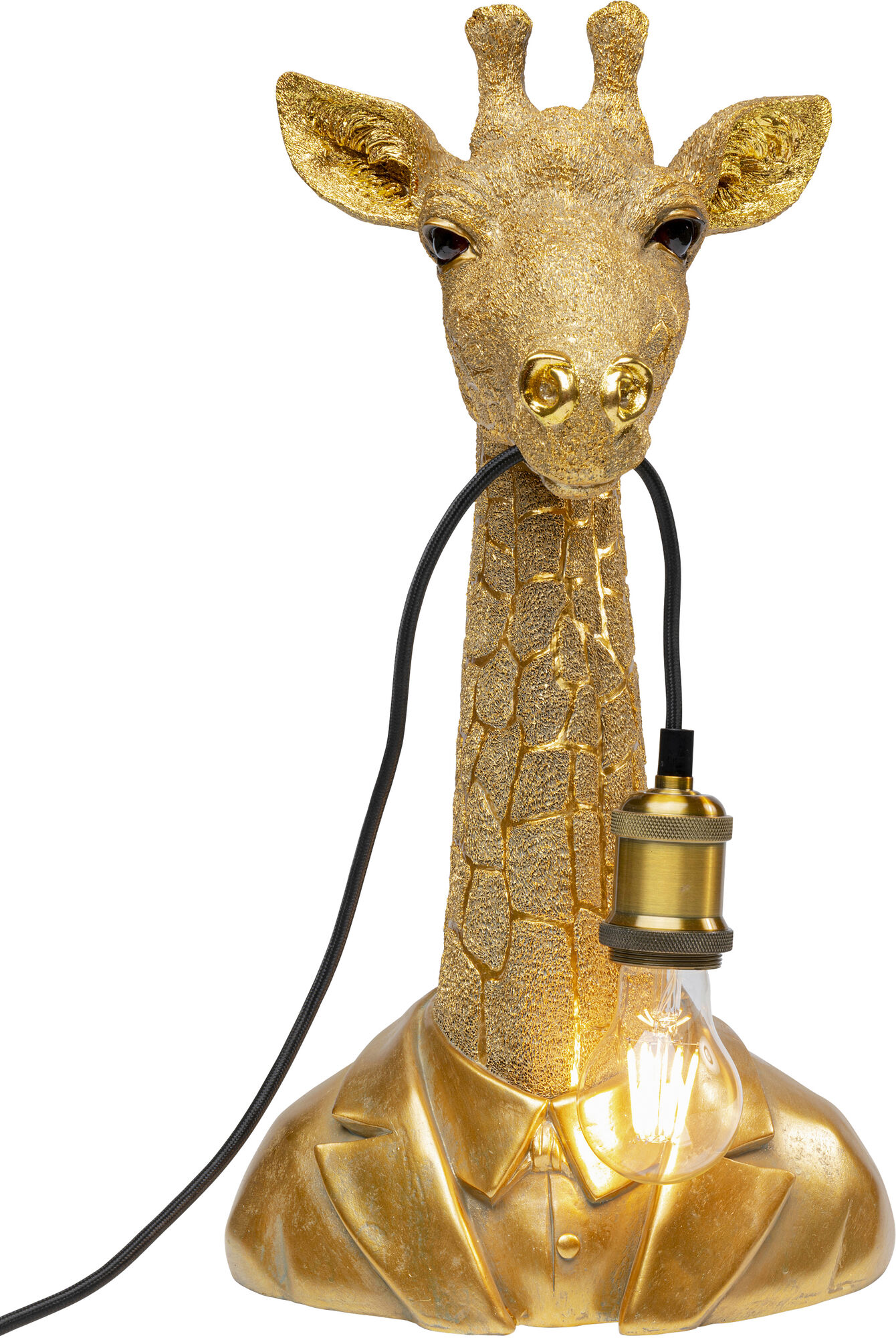Lampa stołowa żyrafa złota 24x50 cm