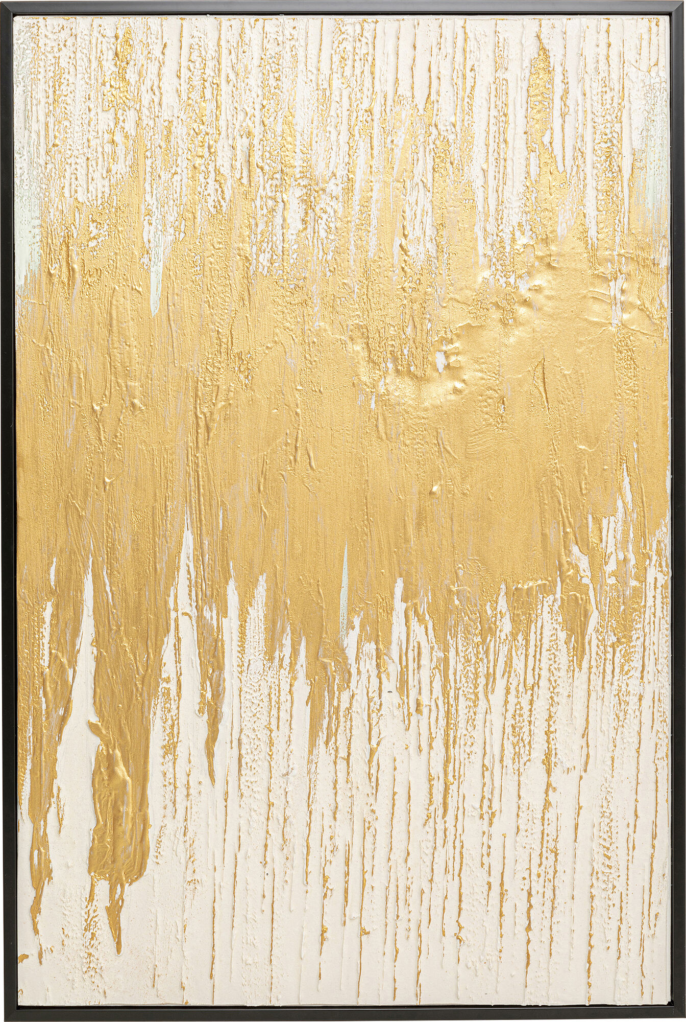 Obraz abstrakcja biało-złoty 80x120 cm