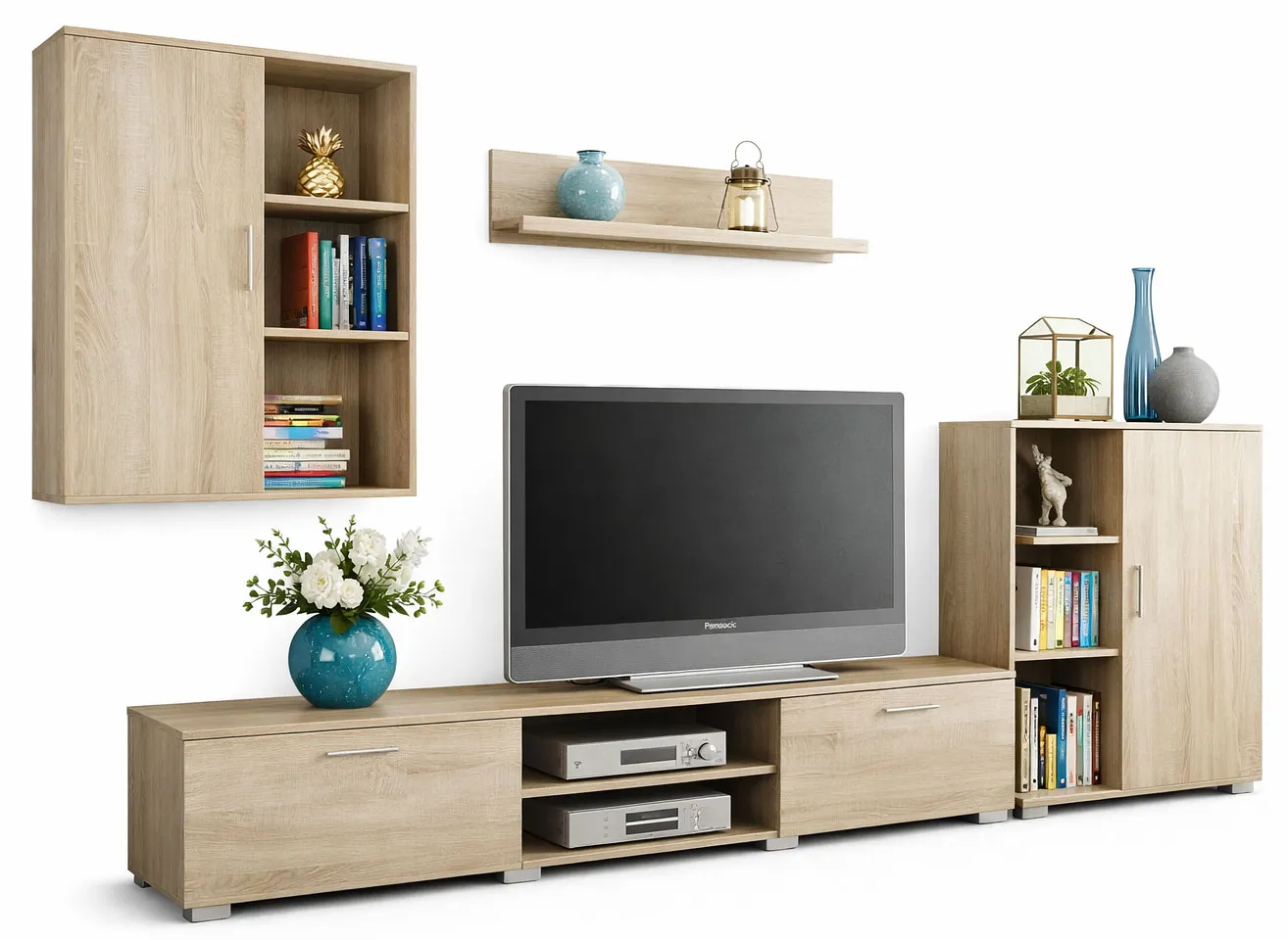 Zestaw mebli do salonu pod TV Armo 7X - dąb sonoma | Edinos.pl
