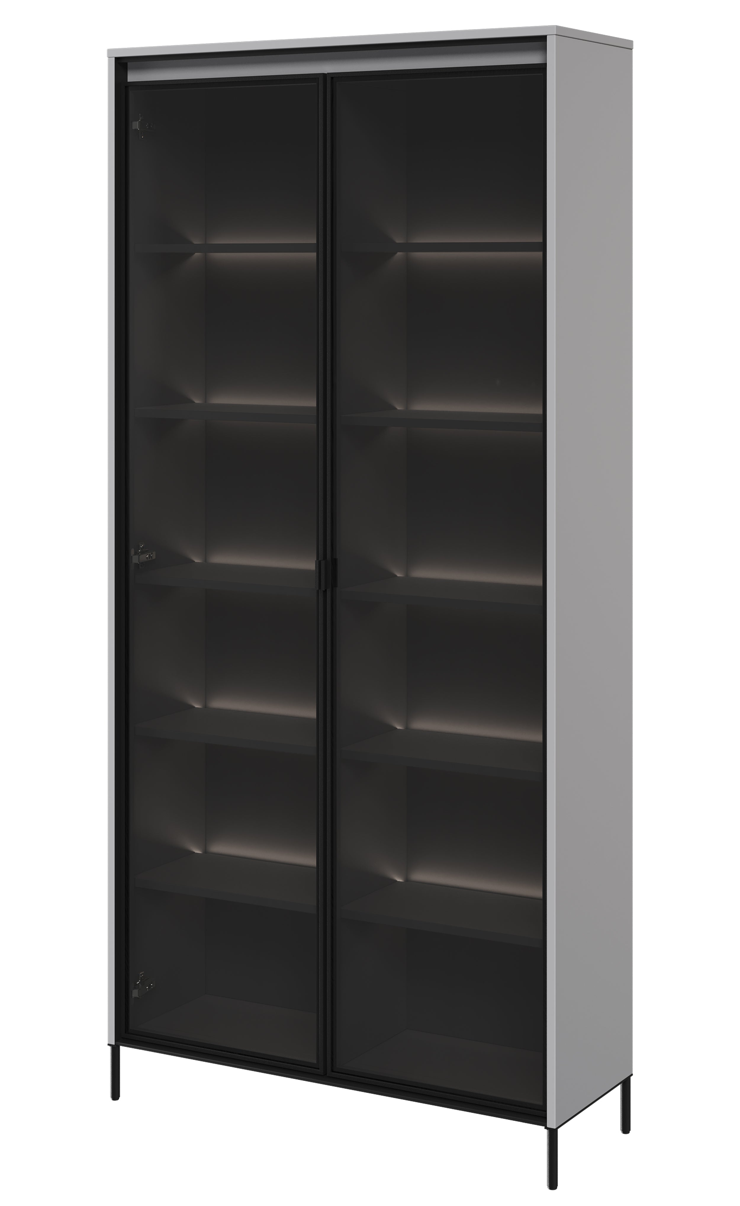 Witryna dwudrzwiowa Trend 92 cm z LED Szara