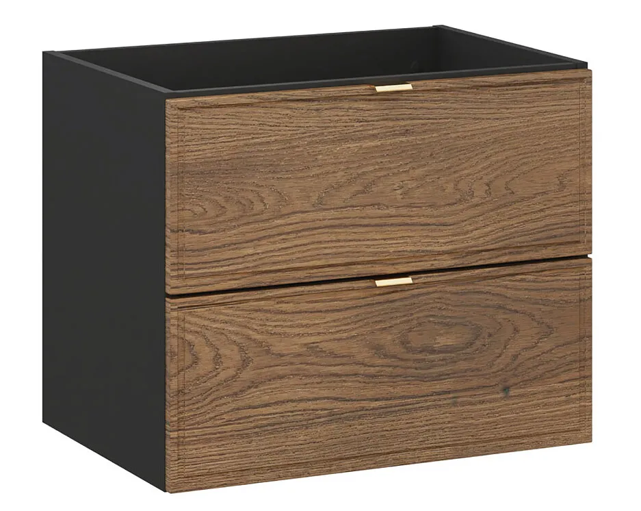 Wisząca szafka pod umywalkę mat + dąb Casella 60 cm Arvenax 3X | Edinos.pl