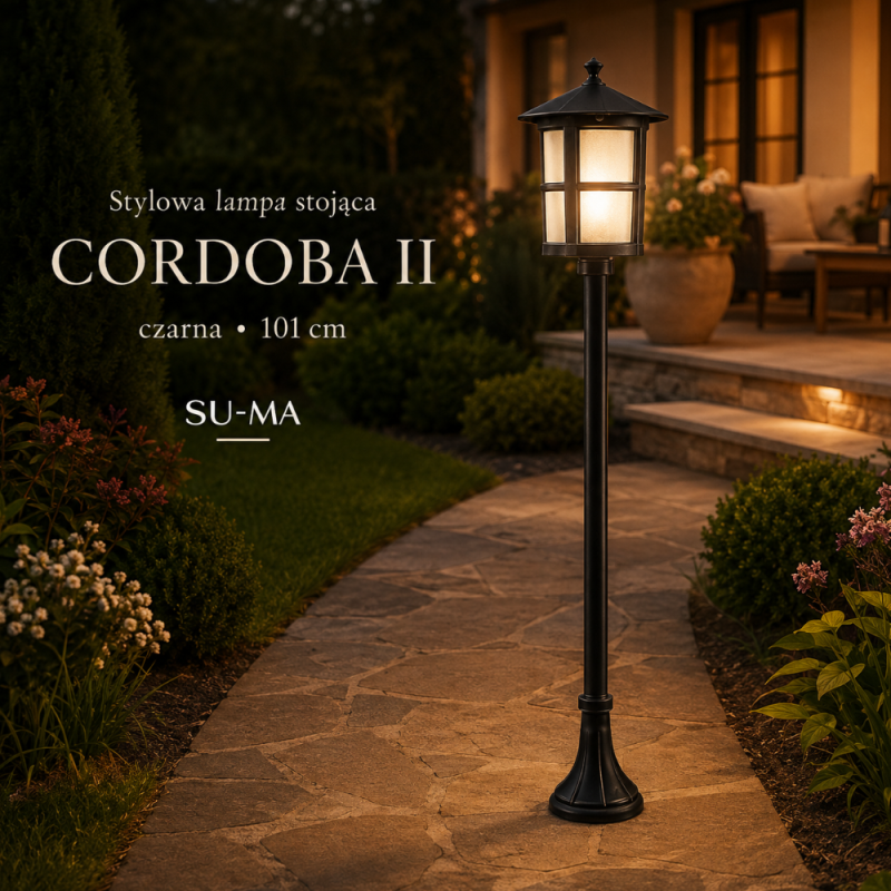 Cordoba Ii Su-Ma - Stylowa Lampa Stojąca - Czarna 101Cm