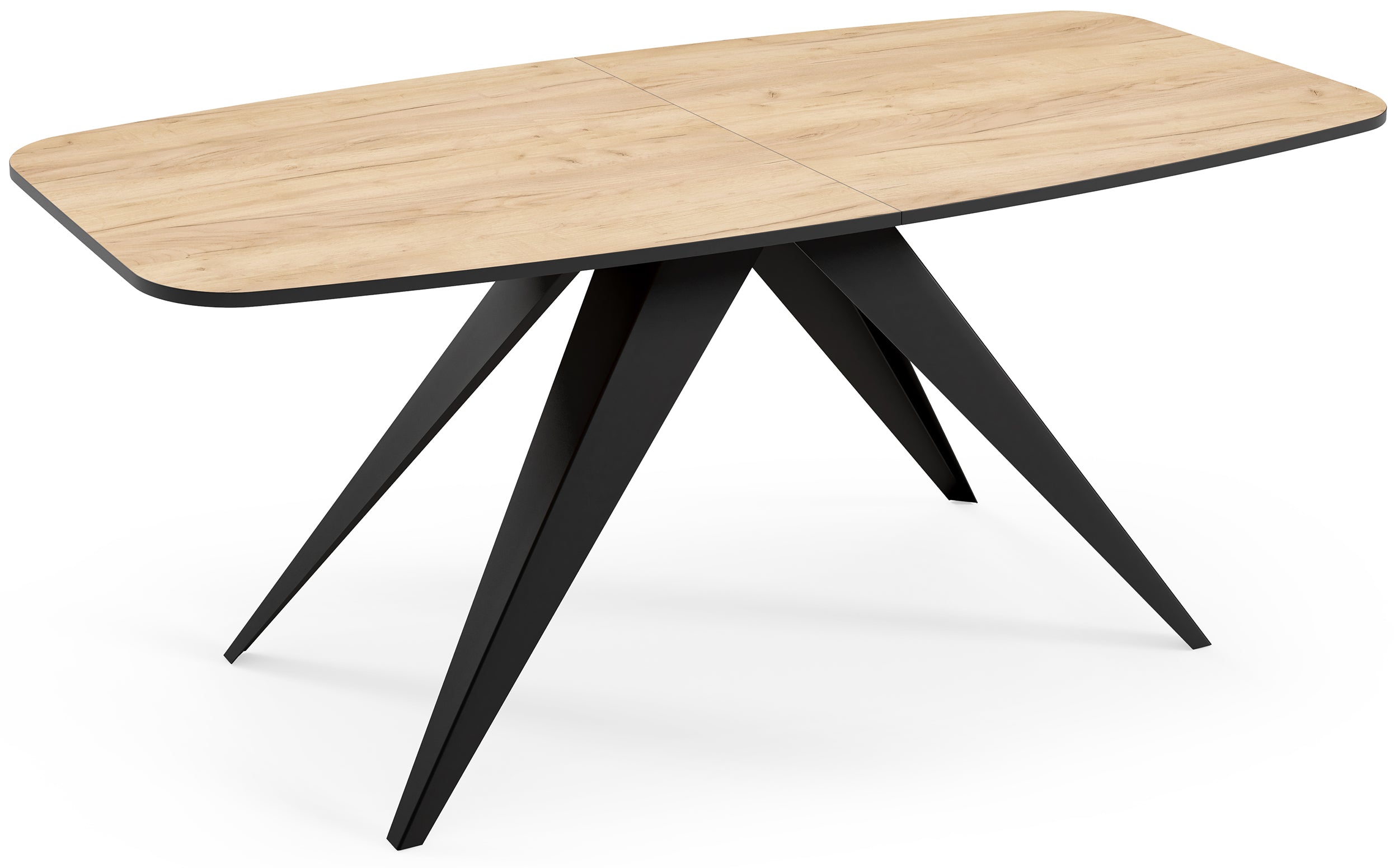Stół rozkładany do jadalni Ferrory 180-218x90 cm Dąb Craft z czarnymi nogami