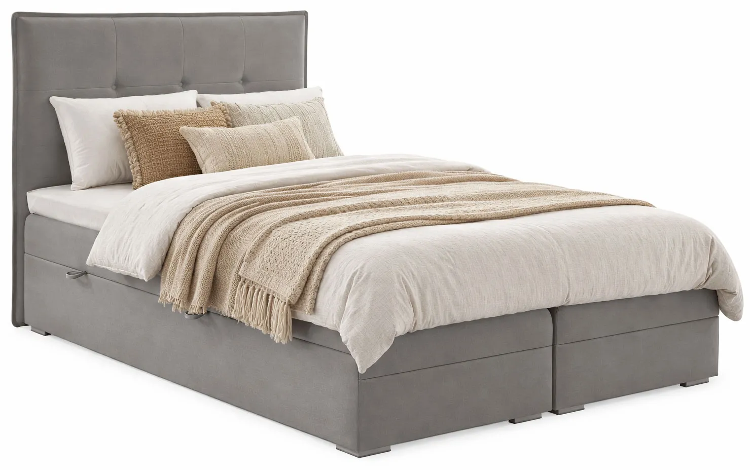 Podwójne pikowane łóżko boxspring Kawor- sklep Edinos.pl