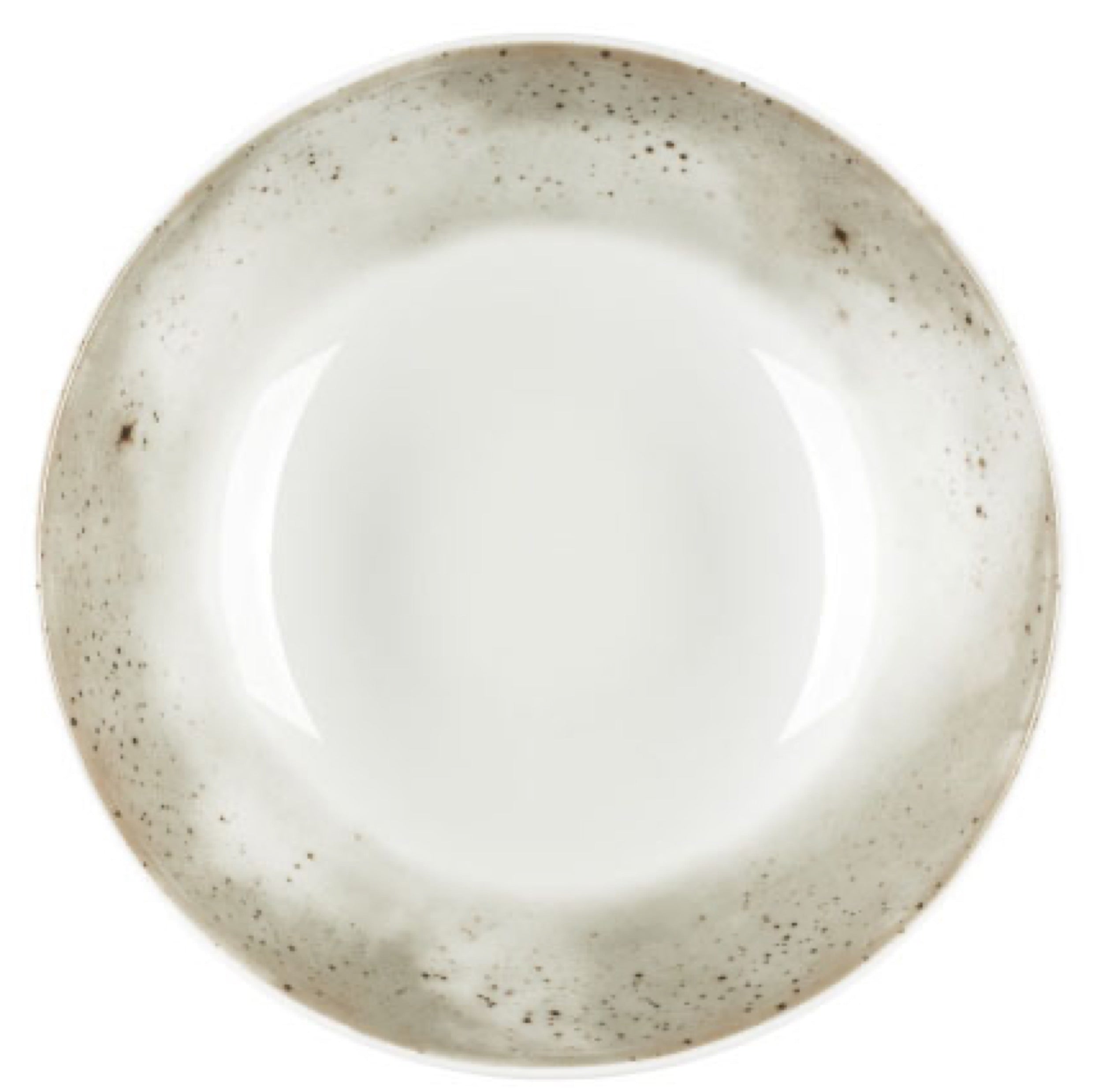 Talerz głęboki porcelanowy Boss 18 cm biało-szary