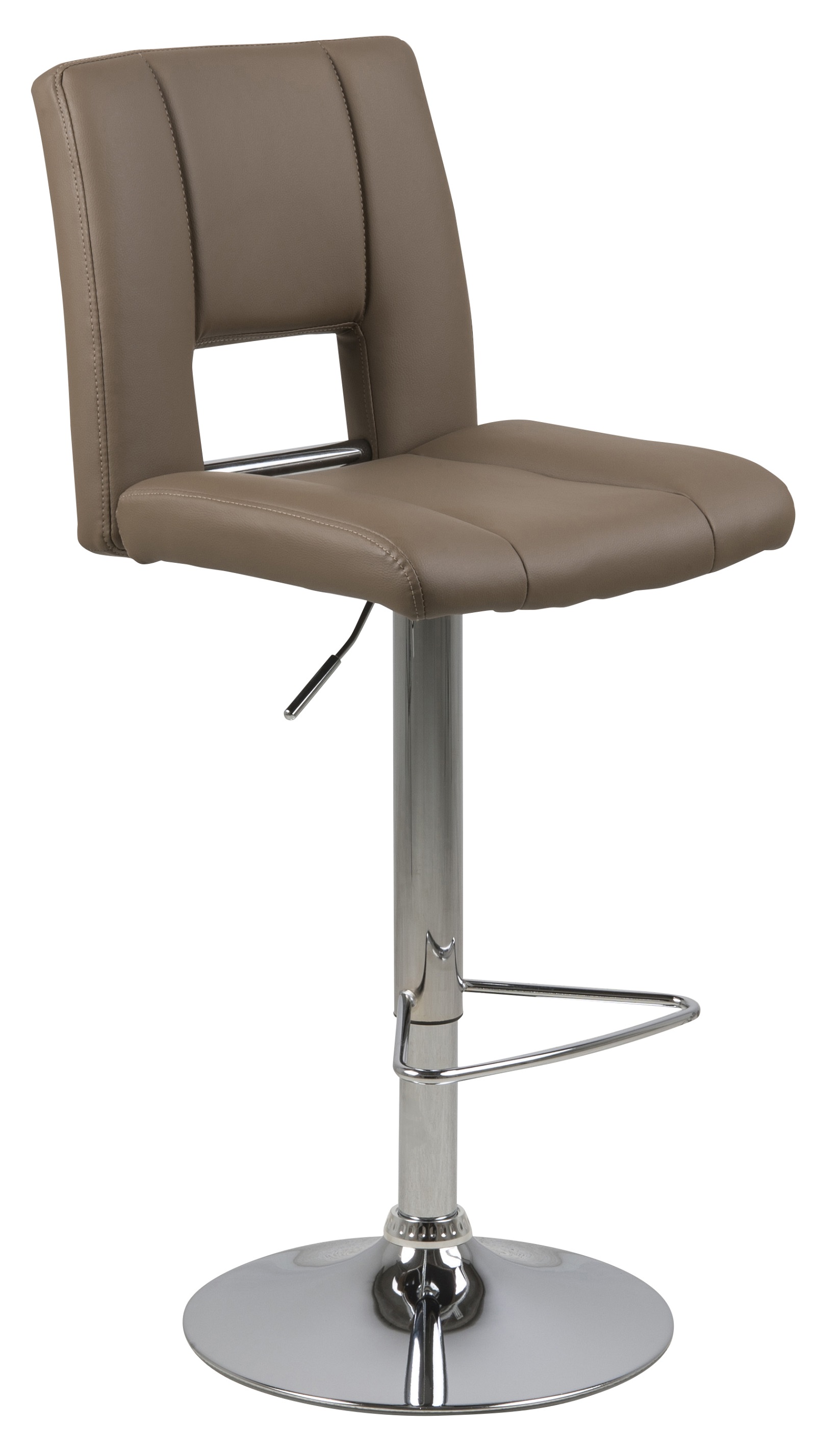 Hoker metalowy brązowy ekoskóra noga metalowa srebrna 115cm