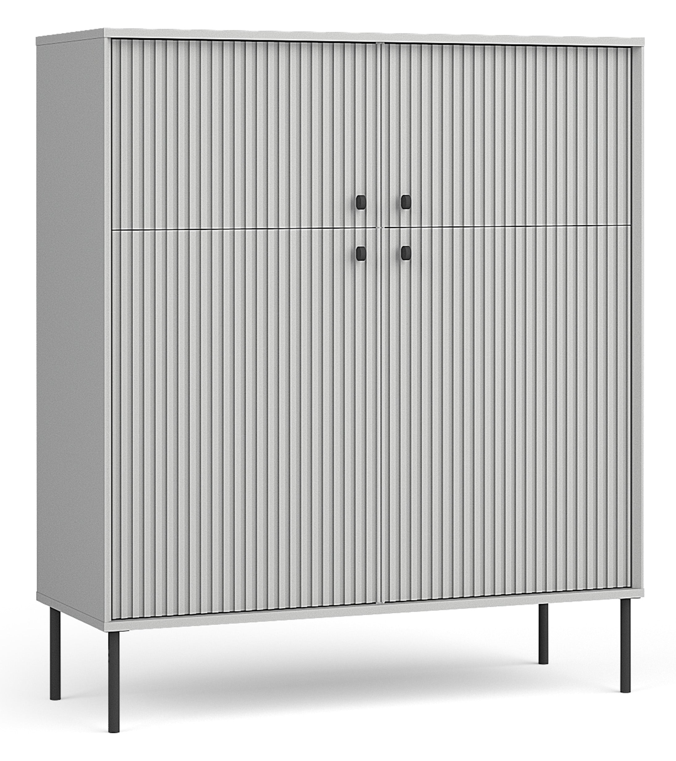 Komoda wysoka czterodrzwiowa Zeito 105 cm szara