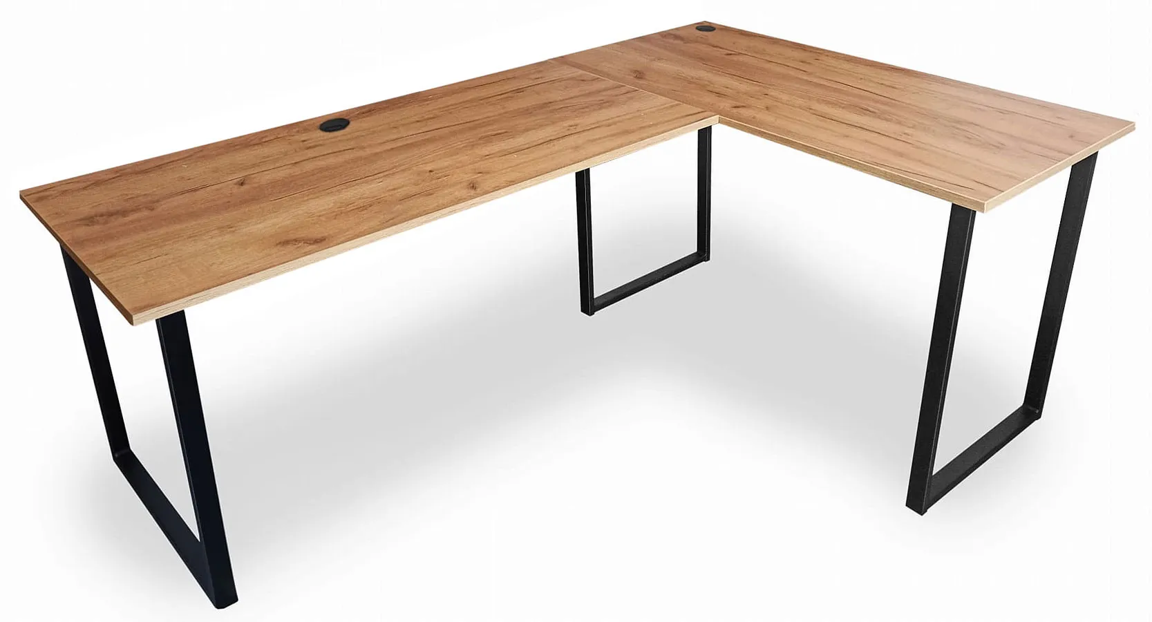 Narożne loftowe biurko 120x180x60 dąb craft złoty Verdot - sklep Edinos