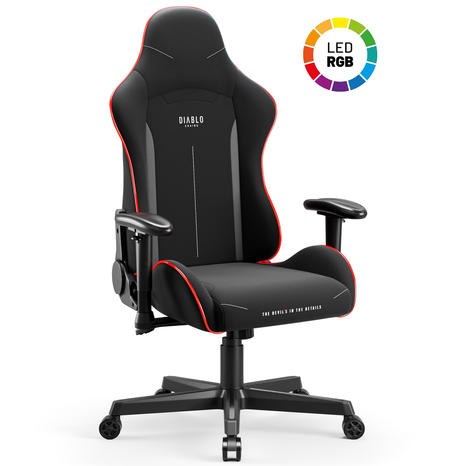 Fotel gamingowy z oświetleniem LED na pilot Diablo X-Starter czarny