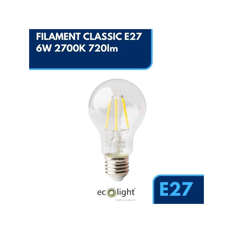 Filament Classic E27 6W 2700K 720Lm