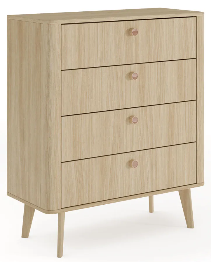 Komoda z 4 szufladami w stylu japandi Lizzy 4X | Edinos.pl