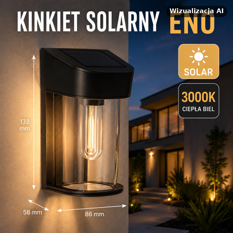 Lampa solarna na ścianę Eno 3000K