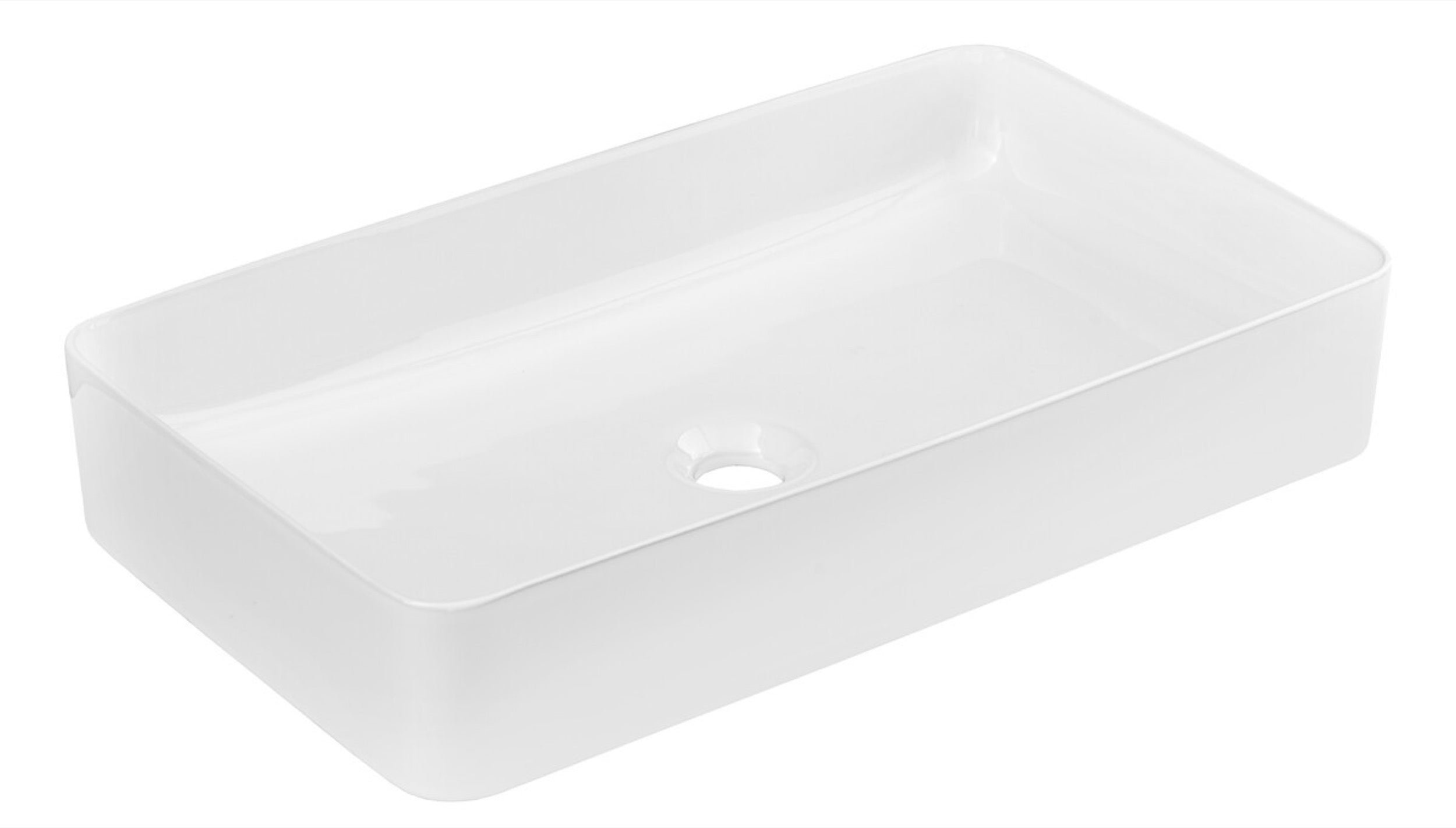 Umywalka nablatowa Slim 60x34 cm biały połysk