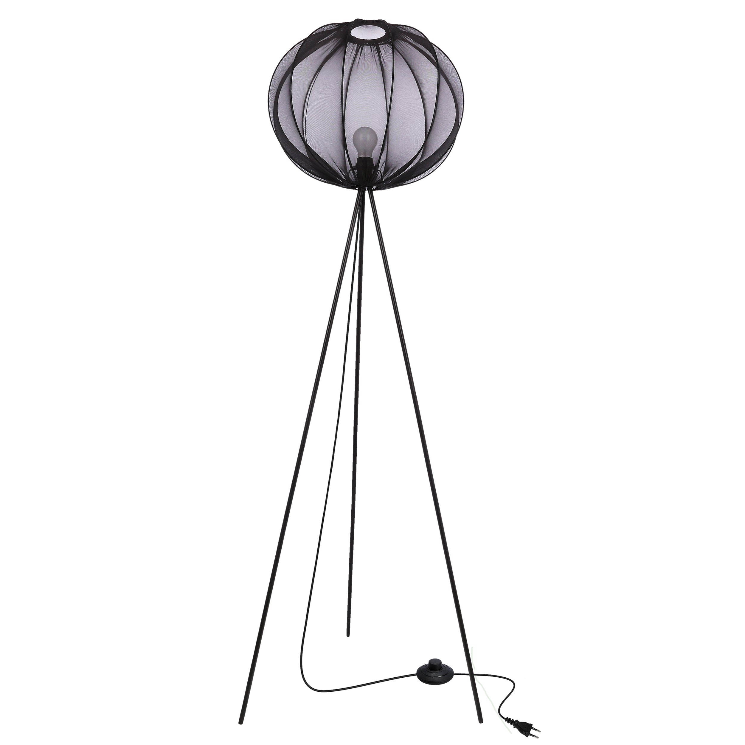 Lampa podłogowa Mellow czarna E27 40W z czarnym abażurem