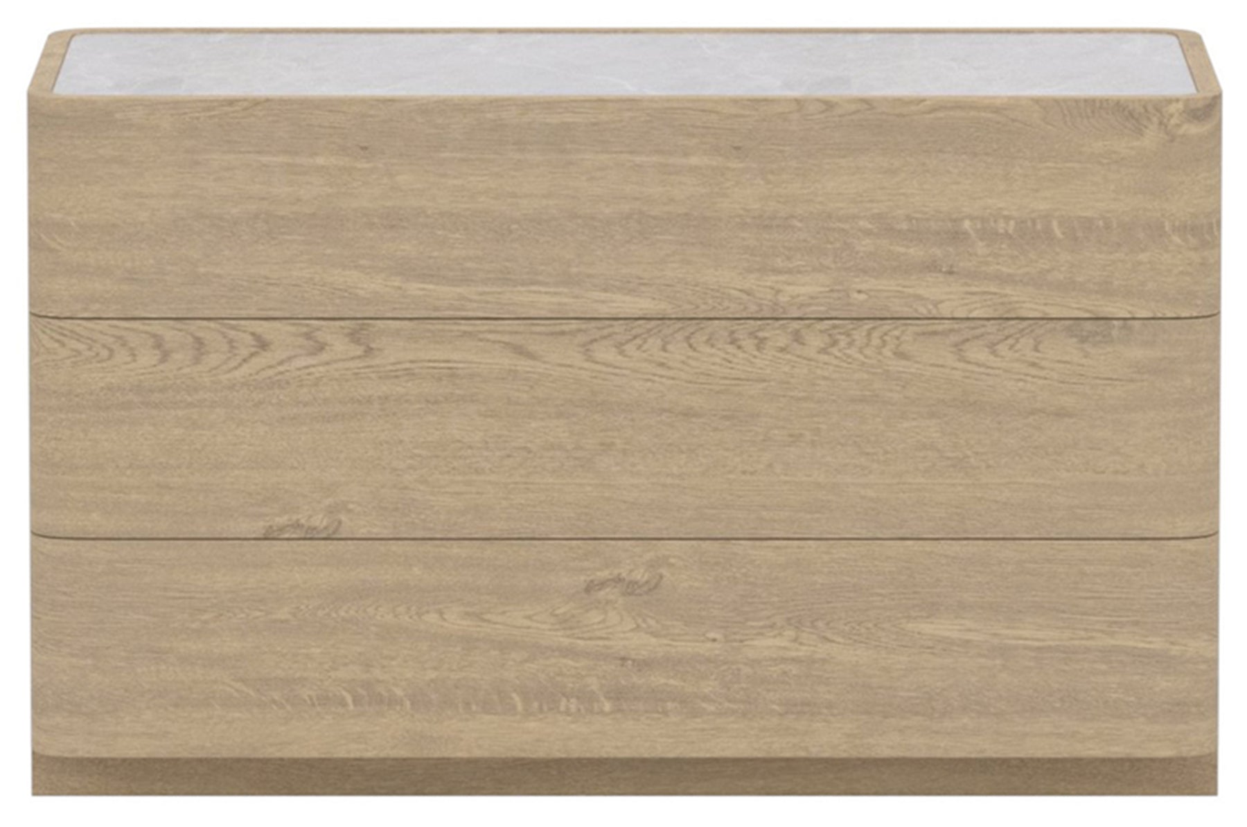 Komoda Noble z trzema szufladami 100 cm dąb naturalny z jasnoszarym blatem