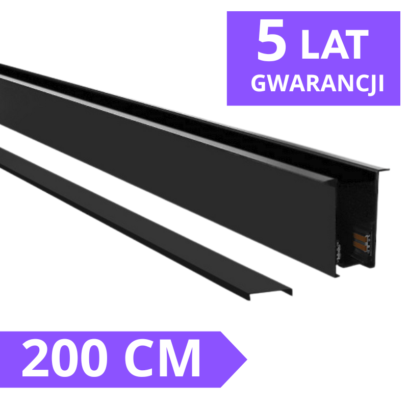 Szyna Magnetyczna Podtynkowa Ll-20F Czarna 200Cm