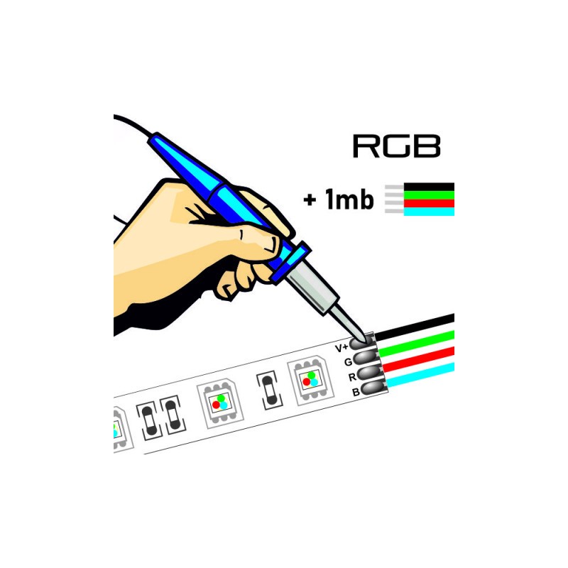 Usługa Dolutowywania Taśmy Led Rgb Z Przewodem 1M