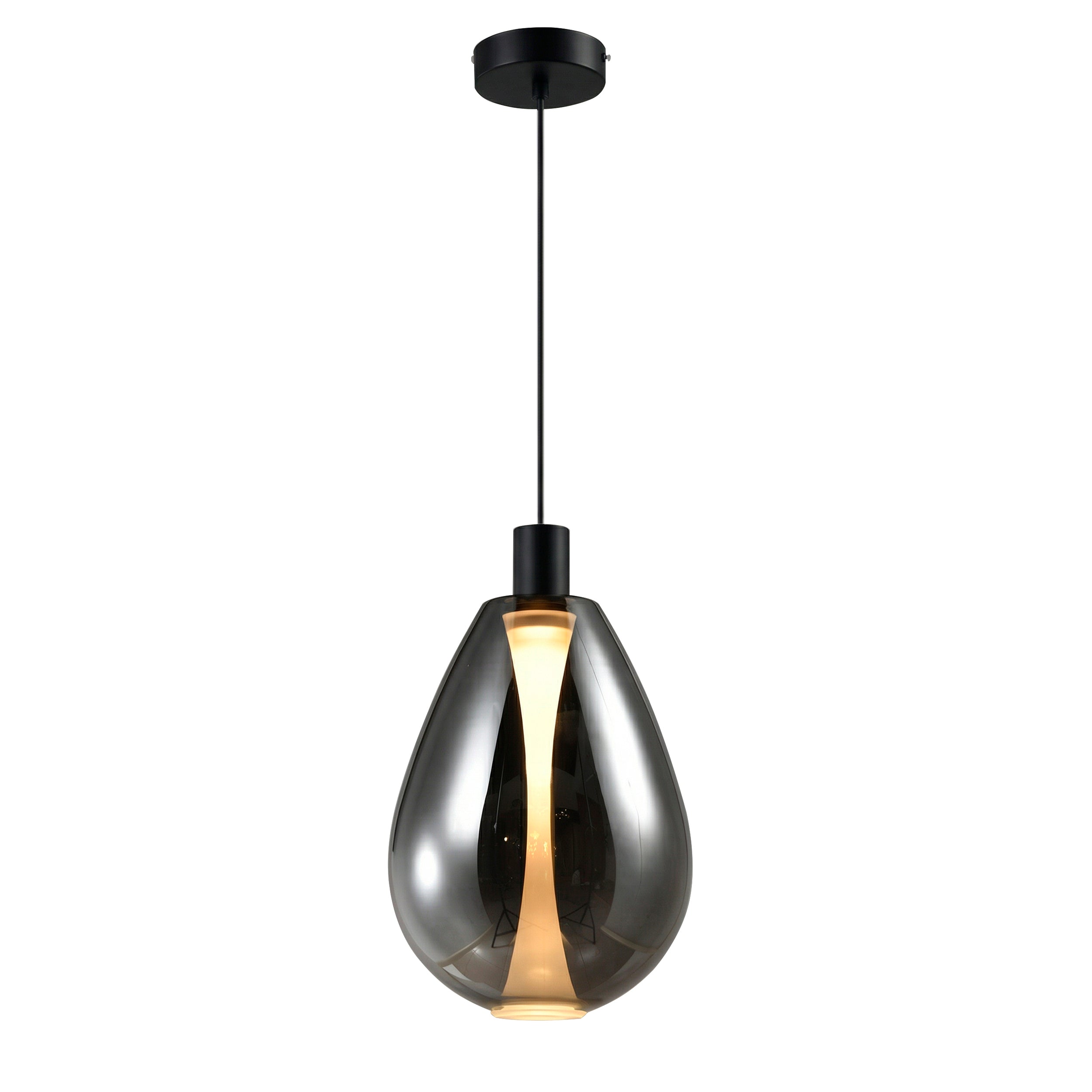 Lampa wisząca Denso 20 czarna G9 5W z dymionym kloszem