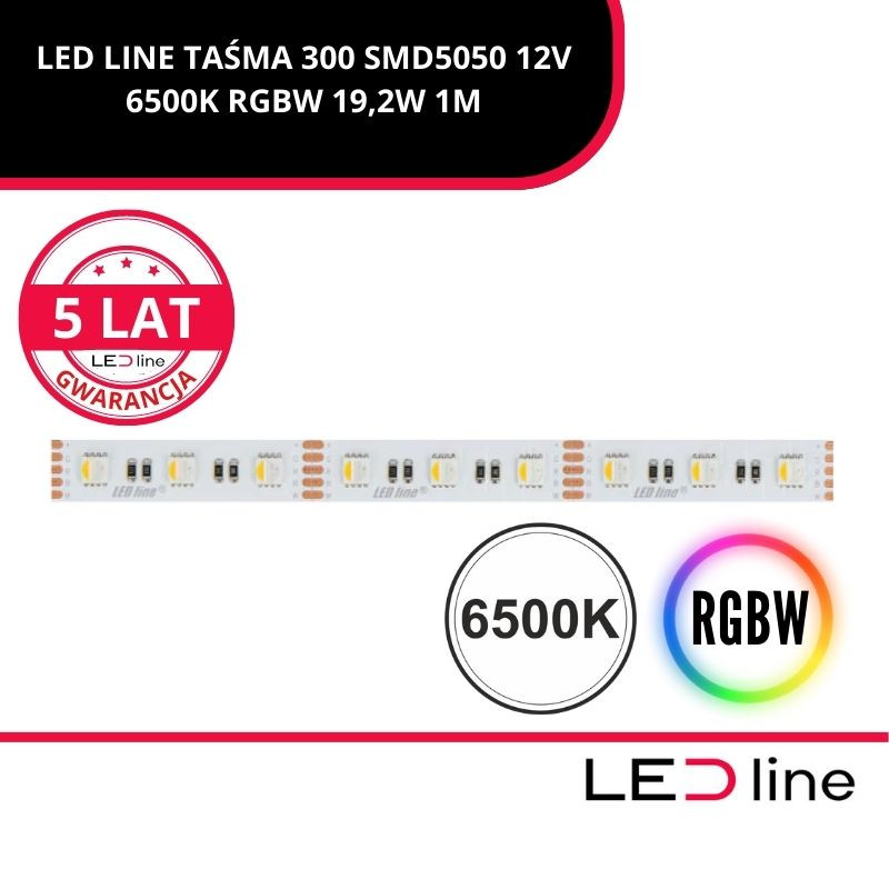Led Line™ Taśma 300 Smd 12V 6500K Rgbw 19,2W 30M