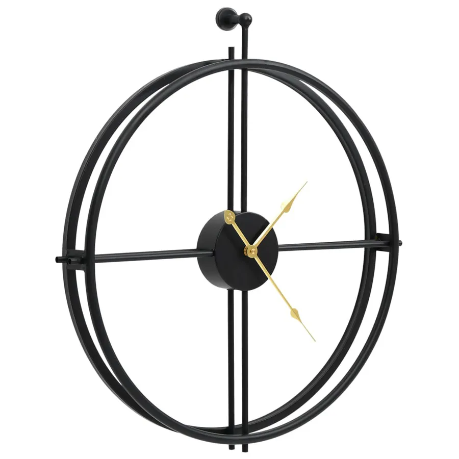 Czarny elegancki zegar ścienny 52 cm Umberta 3X | Edinos.pl