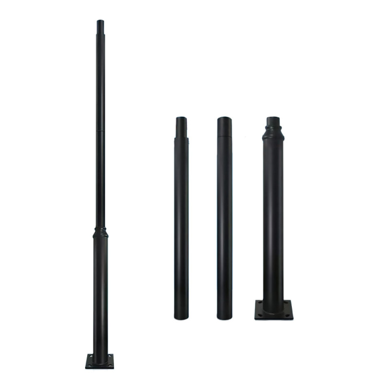 Składany słup do lampy ulicznej BASE SV 3m Fi 60 mm czarny Kobi
