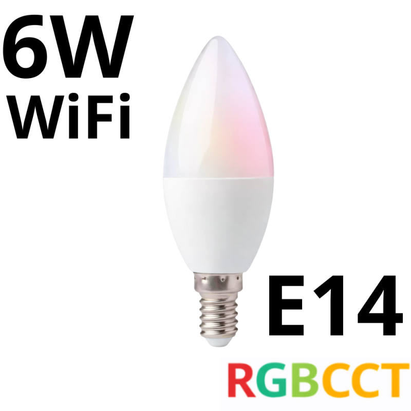 Żarówka Led Tuya Smart C37 E14 6W Rgb Cct Wifi