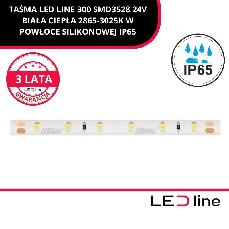 Led Line™ Taśma 300 Smd 24V 3000K 4,8W Ip65 - 5M