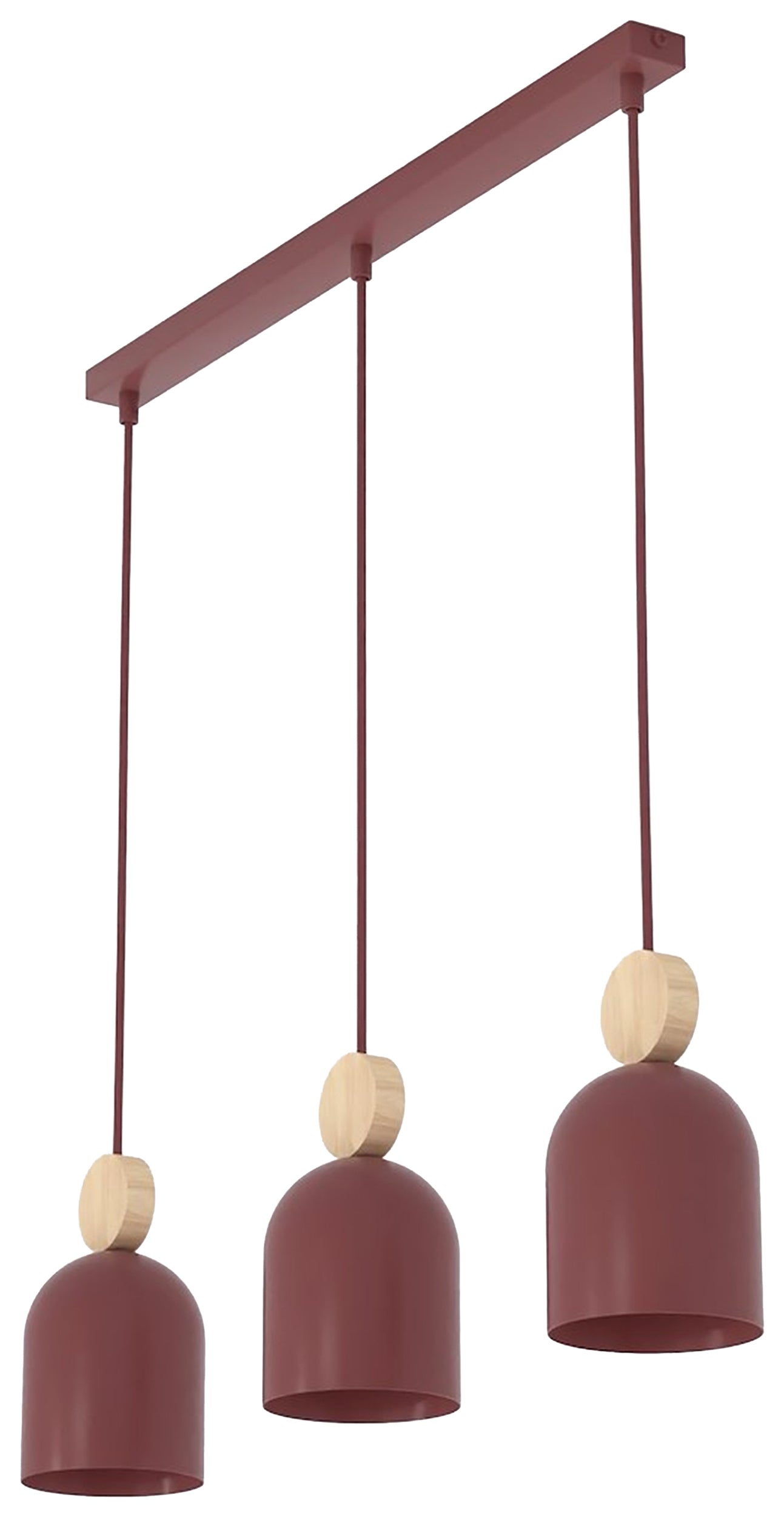 Lampa wisząca Mesi x3 burgundowa
