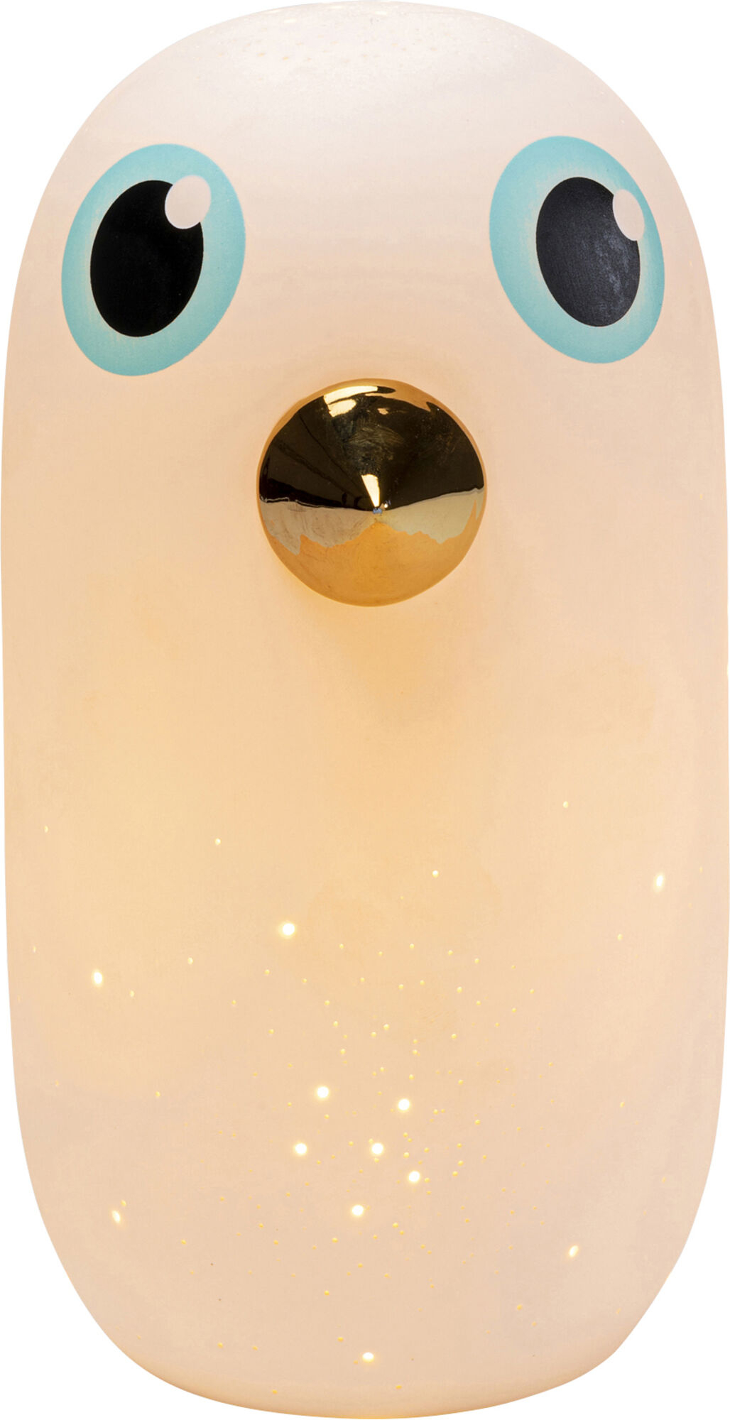 Lampa stołowa biała z ceramiki ptaszek 26 cm