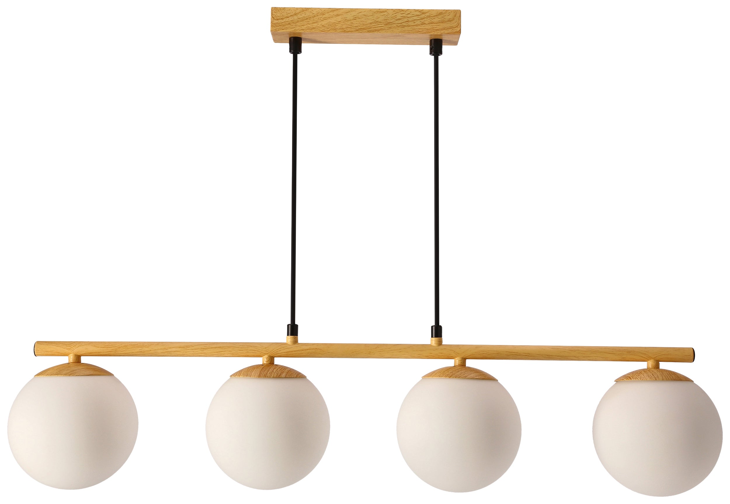 Lampa Wisząca Carrine x4 biało-drewniana G9